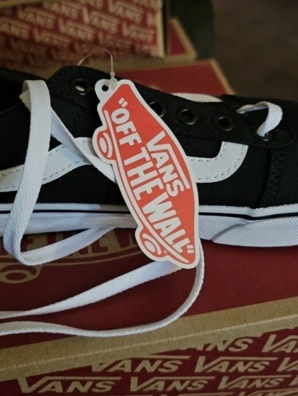 Vans Kids Black & White Low-Top Sneakers